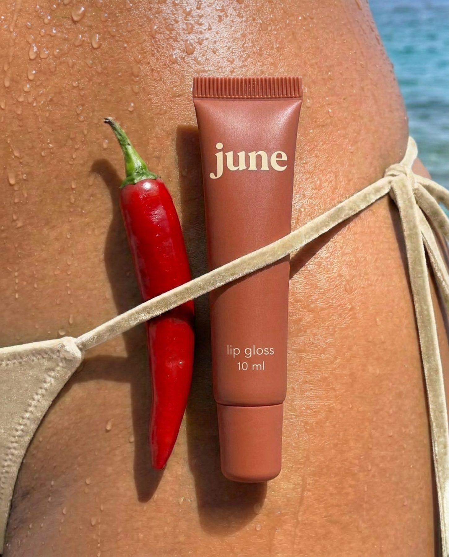 june lip gloss — beach scene